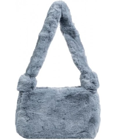 Plush Tote Bag Y2K Fuzzy Furry Hobo Bag Solid Purse Plush Aesthetic Shoulder Bag Accessories for Autumn Winter (Light Pink) G...