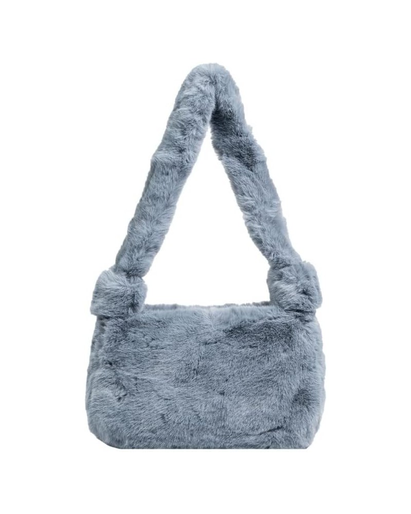 Plush Tote Bag Y2K Fuzzy Furry Hobo Bag Solid Purse Plush Aesthetic Shoulder Bag Accessories for Autumn Winter (Light Pink) G...