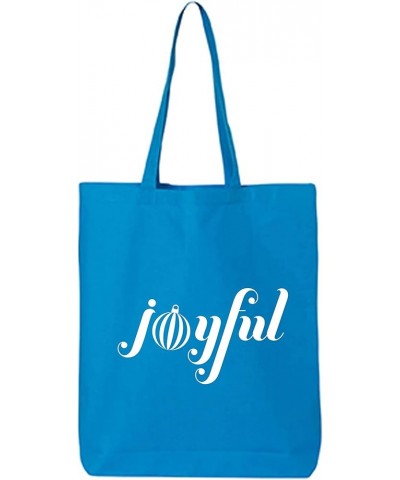 Joyful Cotton Canvas Tote Bag Sapphire $11.12 Totes