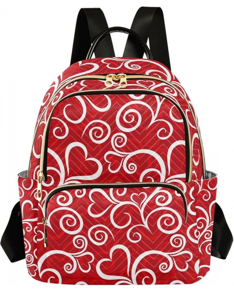 Women Backpack Heart Vibrant Flower Red Anti-Theft Travel Backpack with Luggage Belt Lightweight Handbag Roomy Double Zipper ...