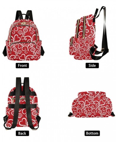 Women Backpack Heart Vibrant Flower Red Anti-Theft Travel Backpack with Luggage Belt Lightweight Handbag Roomy Double Zipper ...