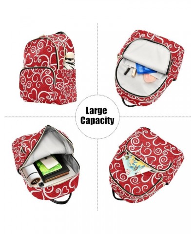 Women Backpack Heart Vibrant Flower Red Anti-Theft Travel Backpack with Luggage Belt Lightweight Handbag Roomy Double Zipper ...