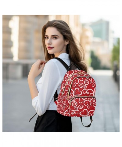 Women Backpack Heart Vibrant Flower Red Anti-Theft Travel Backpack with Luggage Belt Lightweight Handbag Roomy Double Zipper ...