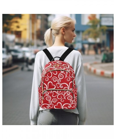 Women Backpack Heart Vibrant Flower Red Anti-Theft Travel Backpack with Luggage Belt Lightweight Handbag Roomy Double Zipper ...