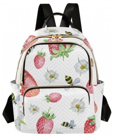 Mini Backpack Purse for Women Lightweight Girls Small Size Bee and Strawberry School Teens College Traveling Small $16.82 Bac...