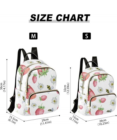 Mini Backpack Purse for Women Lightweight Girls Small Size Bee and Strawberry School Teens College Traveling Small $16.82 Bac...