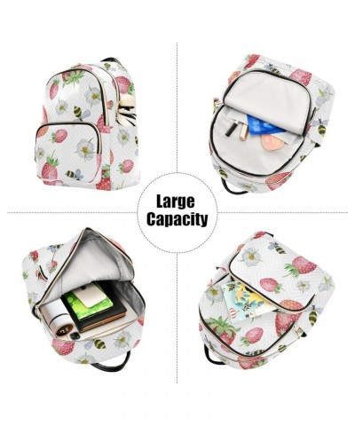 Mini Backpack Purse for Women Lightweight Girls Small Size Bee and Strawberry School Teens College Traveling Small $16.82 Bac...