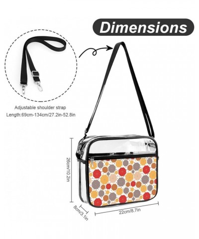 Colorful Tropical Leaves Clear Crossbody Shoulder Purse Bag for Men Women, Stadium Clear Messenger Bag Style-1 $12.50 Crossbo...