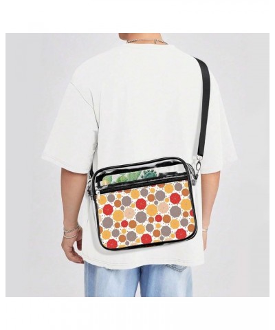 Colorful Tropical Leaves Clear Crossbody Shoulder Purse Bag for Men Women, Stadium Clear Messenger Bag Style-1 $12.50 Crossbo...