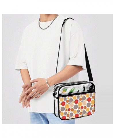 Colorful Tropical Leaves Clear Crossbody Shoulder Purse Bag for Men Women, Stadium Clear Messenger Bag Style-1 $12.50 Crossbo...