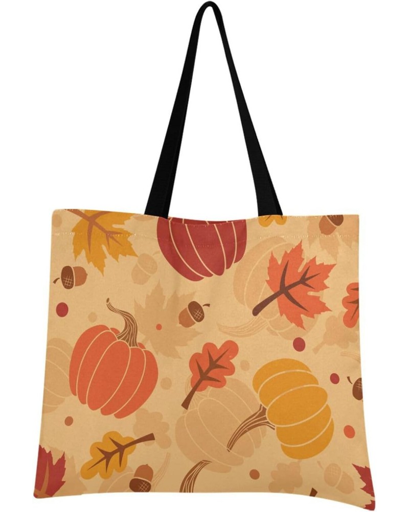 Handbags and Purse Autumn Pumpkins Maple Oak Leaves for Women Tote Bag Large Capacity Top Happy Thanksgiving Day Storage Hand...