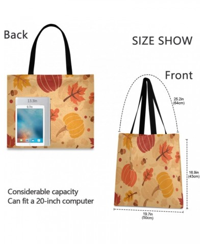 Handbags and Purse Autumn Pumpkins Maple Oak Leaves for Women Tote Bag Large Capacity Top Happy Thanksgiving Day Storage Hand...