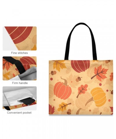 Handbags and Purse Autumn Pumpkins Maple Oak Leaves for Women Tote Bag Large Capacity Top Happy Thanksgiving Day Storage Hand...