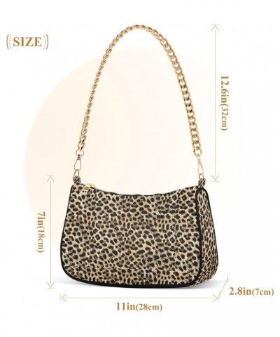 Leopard Shoulder Bag for Women Clutch Shoulder Purse Chain Bag with Zipper Closure Women's Tote Hobo Handbags Shoulder Handba...