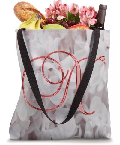 N Red Lilac Flower Petal Plant Nature Initial Letter Name Tote Bag $11.80 Totes