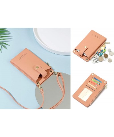 Womens Cellphone Crossbody Bag Small Light Leather Shoulder Purse Handbag Card Wallet Lanyard Case Girls Satchel Pouch B-yell...