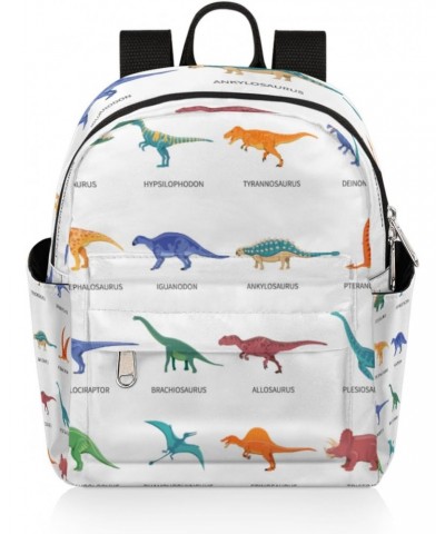 Dinosaur Set Pattern Mini Backpack Purse for Women Girls, Dinosaur Painted Small Backpack Lightweight Casual Travel Bag Daypa...