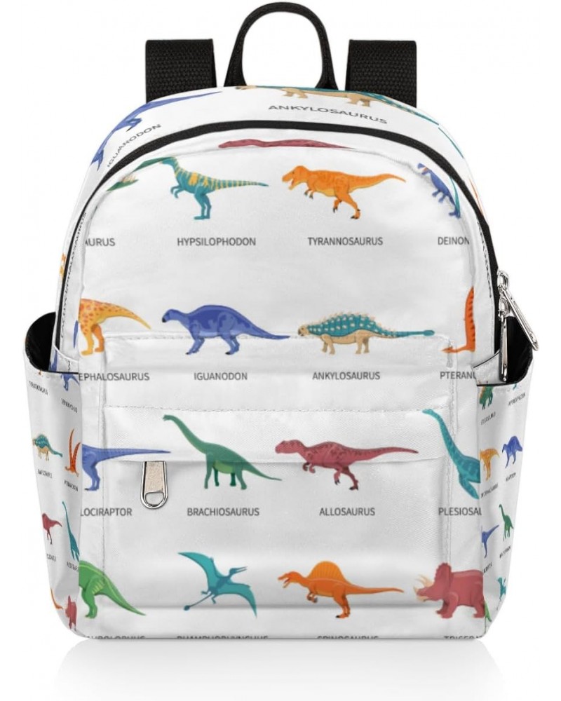 Dinosaur Set Pattern Mini Backpack Purse for Women Girls, Dinosaur Painted Small Backpack Lightweight Casual Travel Bag Daypa...