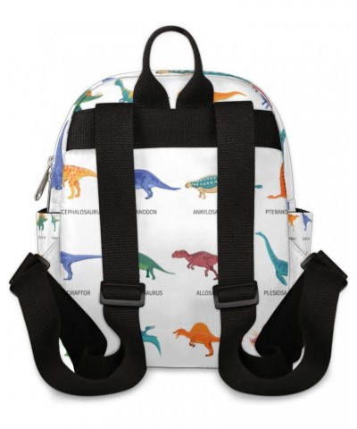 Dinosaur Set Pattern Mini Backpack Purse for Women Girls, Dinosaur Painted Small Backpack Lightweight Casual Travel Bag Daypa...