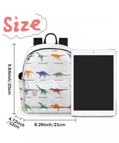 Dinosaur Set Pattern Mini Backpack Purse for Women Girls, Dinosaur Painted Small Backpack Lightweight Casual Travel Bag Daypa...