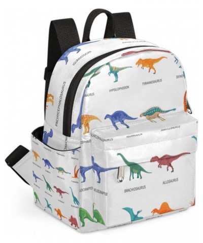 Dinosaur Set Pattern Mini Backpack Purse for Women Girls, Dinosaur Painted Small Backpack Lightweight Casual Travel Bag Daypa...