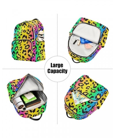 Mini Backpack Purse for Women Lightweight Girls Small Size Leopard Rainbow Cheetah Print School Teens College Traveling Mediu...