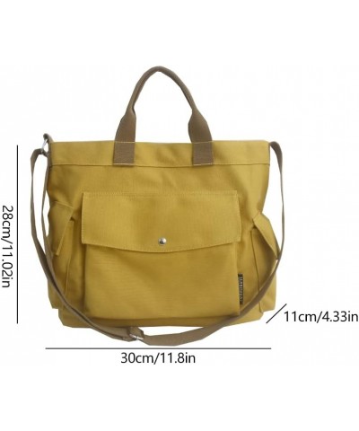 Canvas Crossbody Tote Shoulder Bag for Women with Multi-pocket Top Handle Work Bags Canvas Hobo Handbag for Men S-yellow $15....