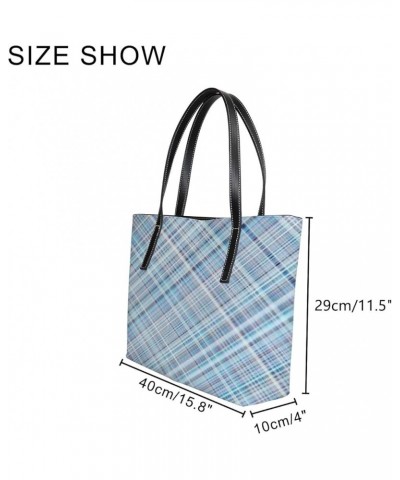 Women's Handbag,PU Leather Large Capacity Work Bag,Travel Single Shoulder Bag Abstract Plaid Lines $22.08 Shoulder Bags