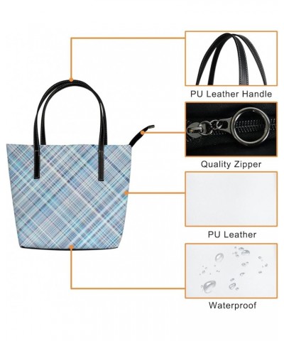 Women's Handbag,PU Leather Large Capacity Work Bag,Travel Single Shoulder Bag Abstract Plaid Lines $22.08 Shoulder Bags