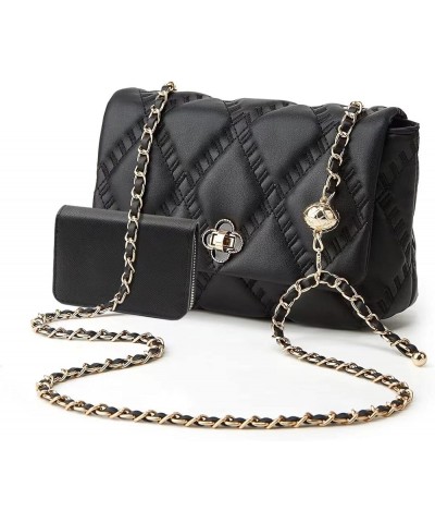 Small crossbody bag and wallet with wide shoulder strap 2 pieces Black-bb $9.85 Crossbody Bags