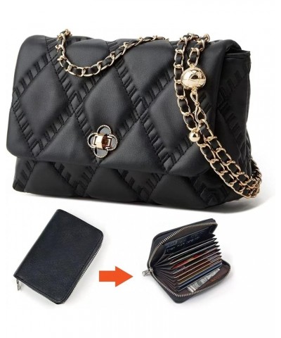 Small crossbody bag and wallet with wide shoulder strap 2 pieces Black-bb $9.85 Crossbody Bags