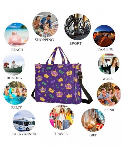 Womens Corduroy Handbag Mardi Gras Crown Masks Satchel Bag with Shoulder Strap for Travel Beach Shopping Multi05 $14.29 Satchels