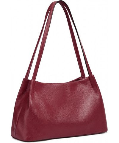 Leather Purses and Handbags for Women, Soft Genuine Leather Shoulder Hobo Bags with Top Magnetic Snap Closure Wine Red $26.04...