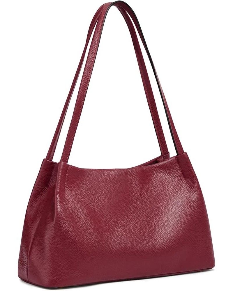 Leather Purses and Handbags for Women, Soft Genuine Leather Shoulder Hobo Bags with Top Magnetic Snap Closure Wine Red $26.04...