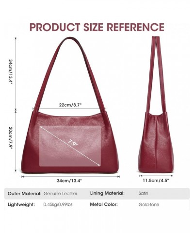 Leather Purses and Handbags for Women, Soft Genuine Leather Shoulder Hobo Bags with Top Magnetic Snap Closure Wine Red $26.04...