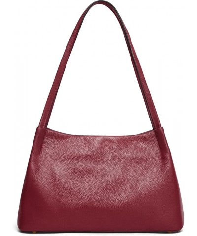 Leather Purses and Handbags for Women, Soft Genuine Leather Shoulder Hobo Bags with Top Magnetic Snap Closure Wine Red $26.04...