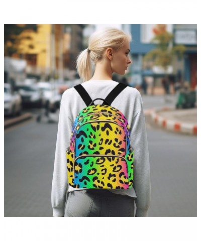 Mini Backpack Purse for Women Lightweight Girls Small Size Leopard Rainbow Cheetah Print School Teens College Traveling Mediu...