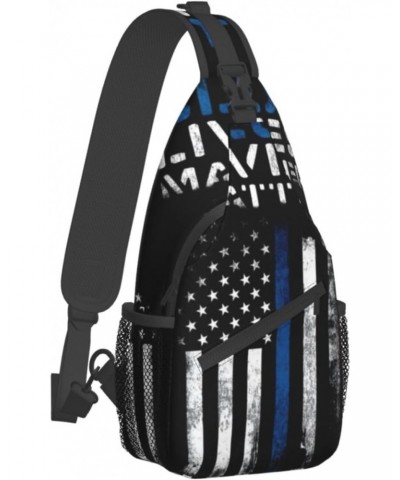 Sling Bag Cool Blue Lives Matter Sling Backpack Crossbody Chest Bag Daypack For Hiking Travel $15.11 Backpacks