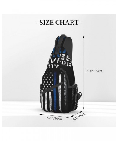 Sling Bag Cool Blue Lives Matter Sling Backpack Crossbody Chest Bag Daypack For Hiking Travel $15.11 Backpacks