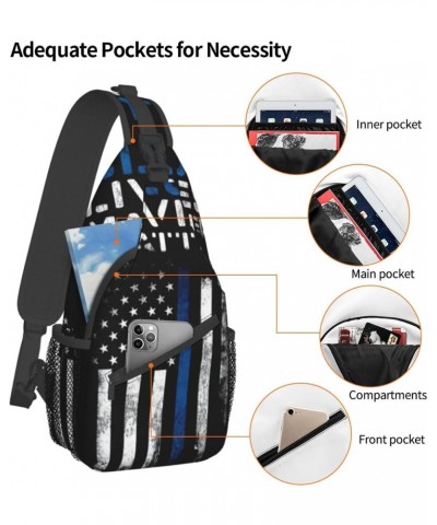 Sling Bag Cool Blue Lives Matter Sling Backpack Crossbody Chest Bag Daypack For Hiking Travel $15.11 Backpacks