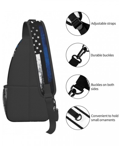 Sling Bag Cool Blue Lives Matter Sling Backpack Crossbody Chest Bag Daypack For Hiking Travel $15.11 Backpacks