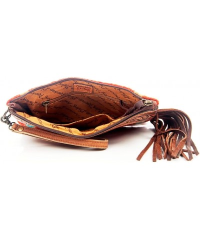 ADBG344D1 Wristlet Hand Tooled Saddle Blanket Genuine Leather Women Bag Western Handbag Purse $44.55 Wristlets