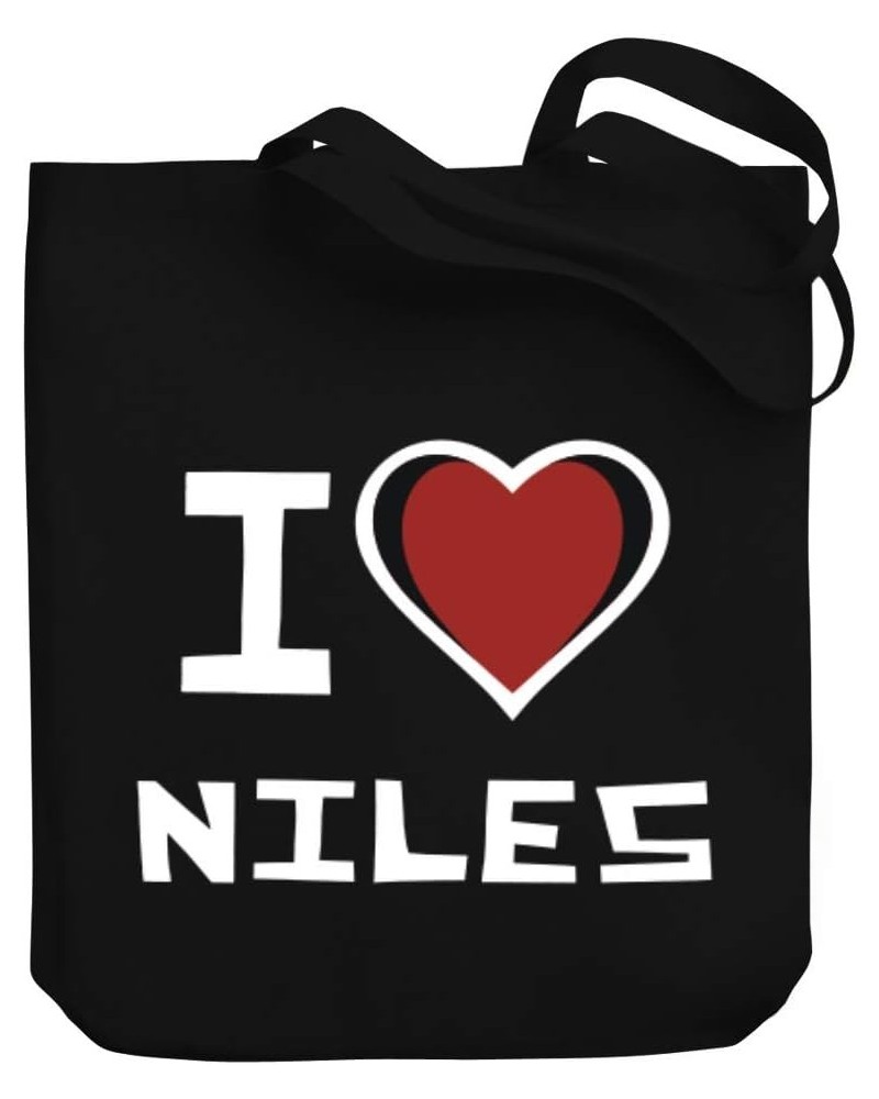 I love Niles Bicolor Heart Canvas Tote Bag 10.5" x 16" x 4 $16.80 Totes