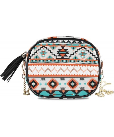 Women's Aztec Design Crossbody Bag Fashion Purses Bag Cross Body Bag Shoulder Handbag with Adjustable Chain Strap $9.84 Satchels