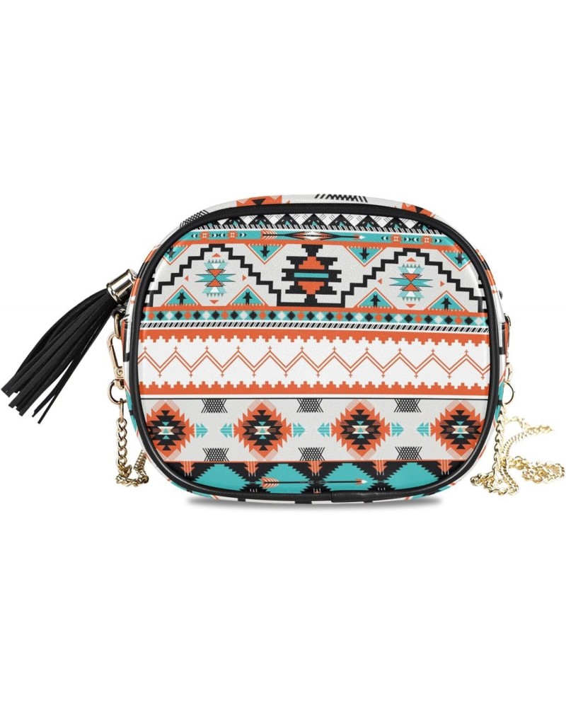 Women's Aztec Design Crossbody Bag Fashion Purses Bag Cross Body Bag Shoulder Handbag with Adjustable Chain Strap $9.84 Satchels