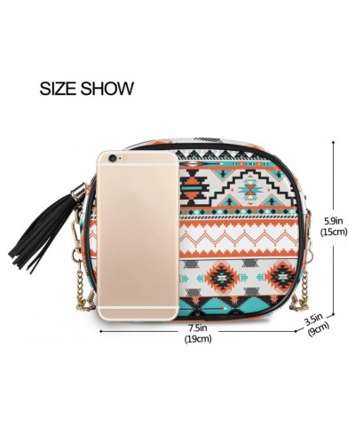 Women's Aztec Design Crossbody Bag Fashion Purses Bag Cross Body Bag Shoulder Handbag with Adjustable Chain Strap $9.84 Satchels