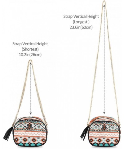 Women's Aztec Design Crossbody Bag Fashion Purses Bag Cross Body Bag Shoulder Handbag with Adjustable Chain Strap $9.84 Satchels