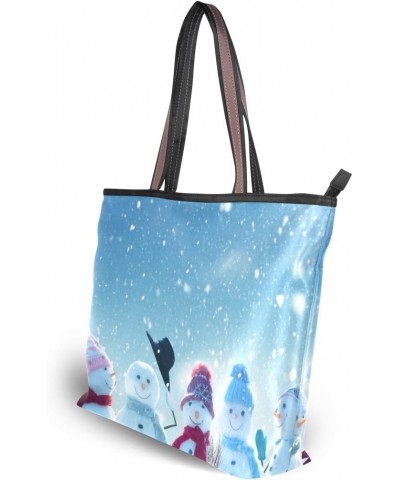 My Daily Women Tote Shoulder Bag Cute Snowmen Winter Handbag $14.57 Shoulder Bags