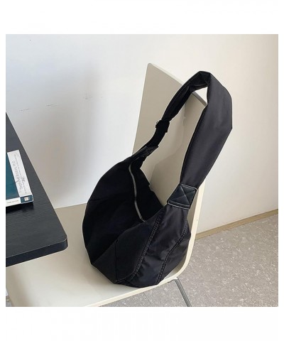 Ladies Large Capacity Shoulder Bag Trendy High-End Solid Color Shoulder Bag for Ladies Birthday Black $19.79 Shoulder Bags