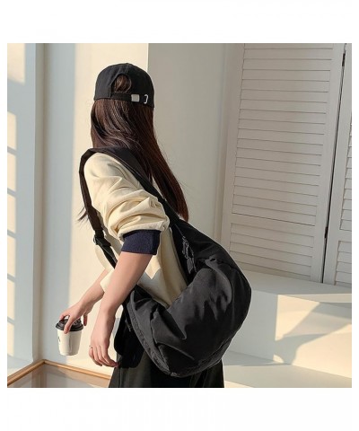 Ladies Large Capacity Shoulder Bag Trendy High-End Solid Color Shoulder Bag for Ladies Birthday Black $19.79 Shoulder Bags